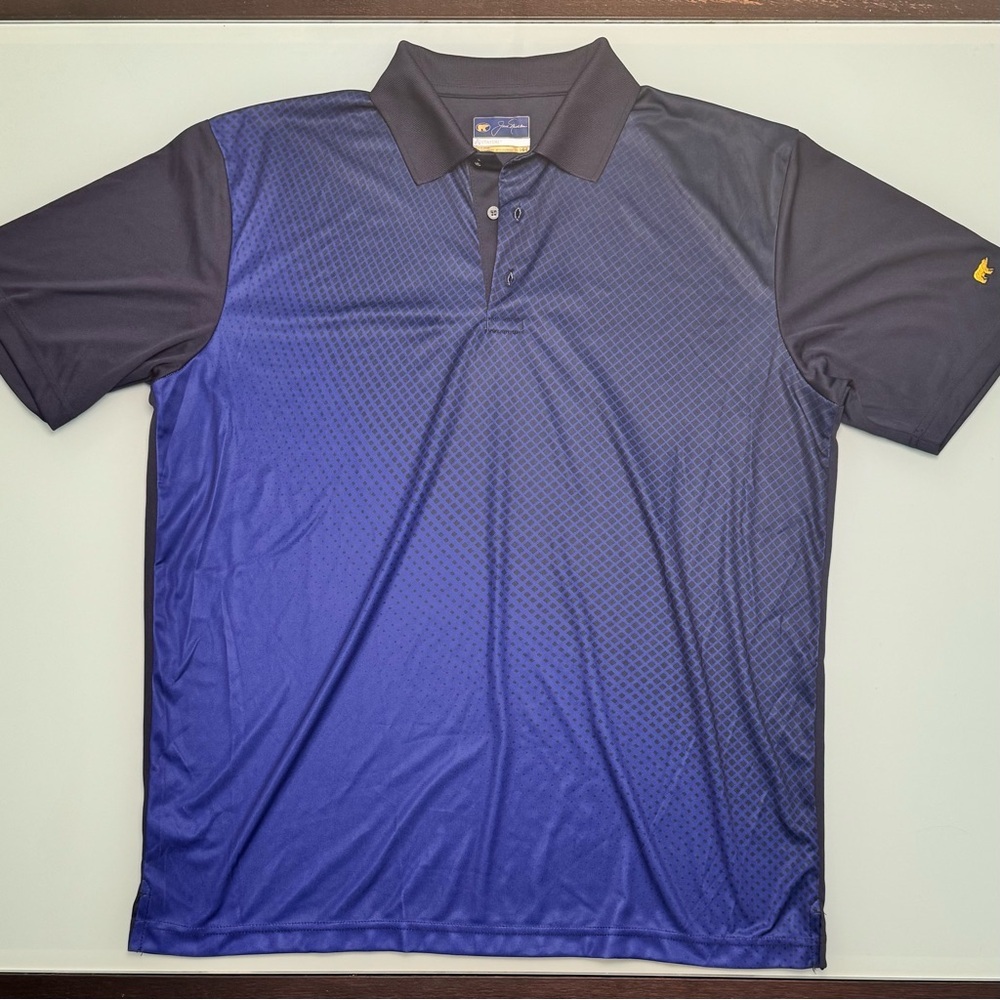 Jack Nicklaus StayDri Blue Gradient Geometric Golf Polo Shirt - Size Large - EUC - Picture 6 of 6